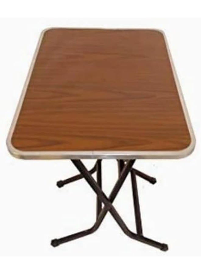 ترابيزة قابلة للطي بسطح خشبي وإطار معدني قوي متعددة الاستخدامات للمطبخ الحديقة الحفلات النزهات التخييم مساحة تخزين سهلة التجميع المحمولة